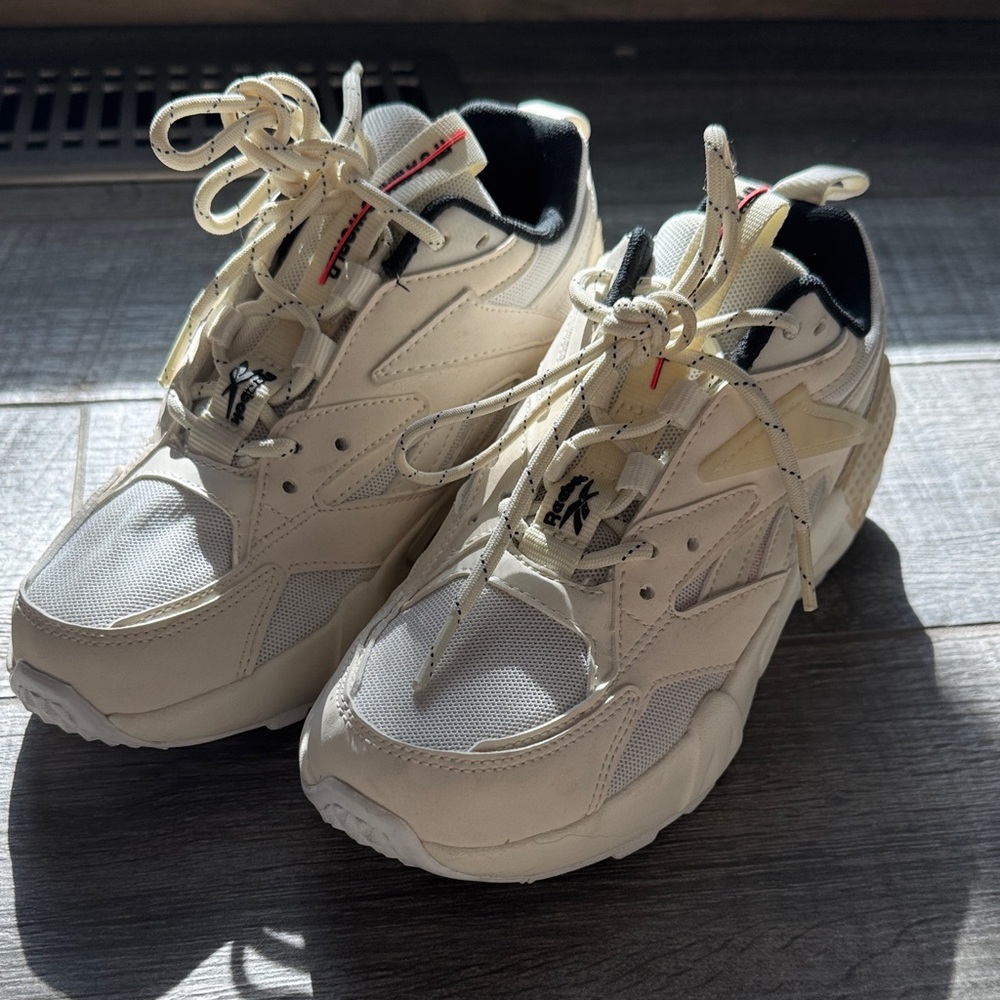 Reebok Cream and White Athletic Shoes